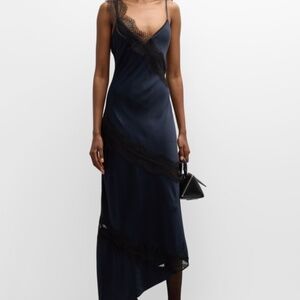 A.L.C. Stella Satin And Lace Midi Dress